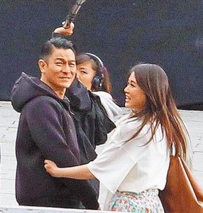 Joe Chen filming with Andy Lau